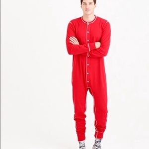 NWT J. Crew Men’s Union Suit Pajamas, Red